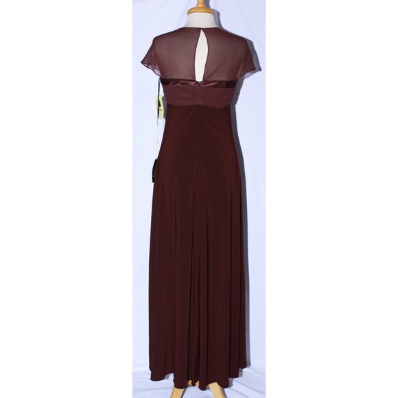 NoxAnabel #2015 Stretch Jersey Formal or Bridesmaid Dress-Size M-BROWN-NWT - Picture 2 of 6